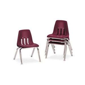  9000 Series Classroom Chairs, 12 Seat Height, Wine/Chrome 