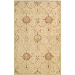  Charleston Collection Gold Floral Hand Made Wool Area Rug 