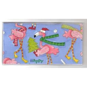  Checkbook Cover Christmas Flamingo 