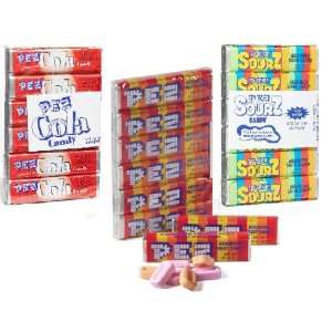 Pez Flavor Variety Assortment   Mixed Fruit, Cola and Sourz   A Pack 