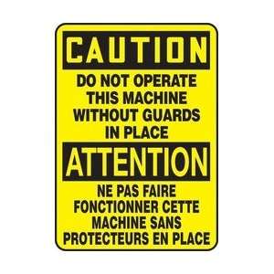  MACHINE WIHTOUT GUARDS IN PLACE (BILINGUAL FRENCH   ATTENTION NE PAS 