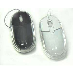  3 Button PS/2 Acrylic Optical Lighted Scroll Mouse (Black 