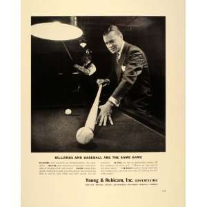  1941 Ad Young & Rubicam Advertising Billiards Baseball 