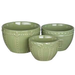  Signature Housewares Sorrento Stoneware Bowls, Green, Set 