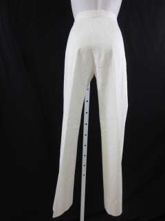 CHAIKEN White Pleated Straight Slacks Pants Trousers 6  