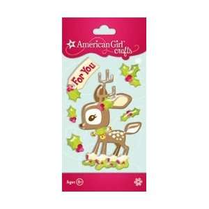  American Girl Bubble Stickers Reindeer; 6 Items/Order 