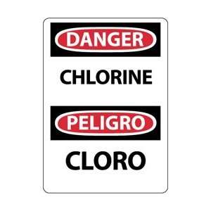 ESD658PB   Danger, Chlorine, Bilingual, 14 X 10, Pressure Sensitive 