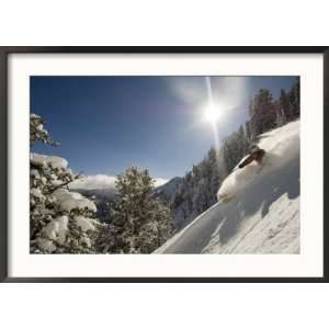  Man Skiing in Deep Powder at Solitude Mountain Resort 