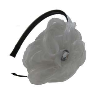  White Twirling Flower with a Stone Hard Headband