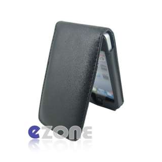 Black Wallet Flip Leather Case Cover Pouch For iPhone 4  