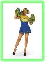 FANCY DRESS CHEERLEADERS OUTFIT 2 PIECE FITS 8 18  
