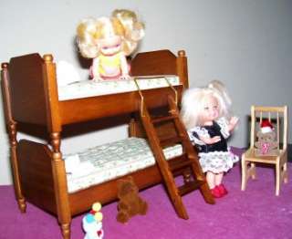Fits Barbie Kelly Ellery Kish Chelsie Doll Sz Bunk Bed Furniture lot 
