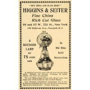 1896 Ad Higgins Seiter China Boudoir Lamp Lighting 
