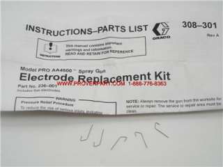 Graco Electrode Replacement Kit 236 001 308301  