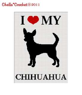 Love My Chihuahua Dog Afghan Crochet Pattern Graph  