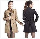 2012 spring Korean Classic Womens Lady`s Double breasted Trench Jacket 