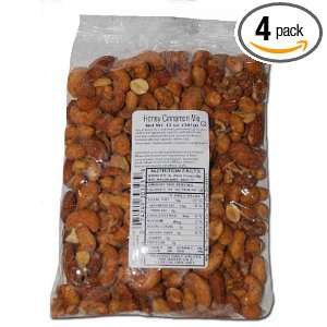 Trophy Nut Honey Cinnamon Nut Mix, 12 Ounce Bags (Pack of 4)  