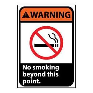 Warning Sign 14x10 Aluminum   No Smoking Beyond This Point  