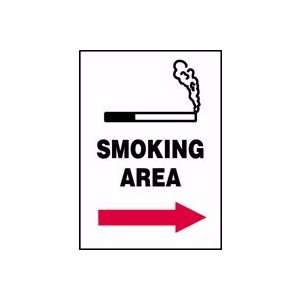  SMOKING AREA (W/GRAPHIC) (ARROW RIGHT) Sign   10 x 7 