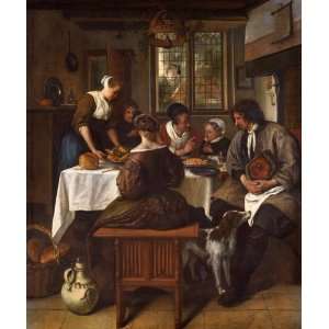 Hand Made Oil Reproduction   Jan Steen   24 x 28 inches   The Prayer 