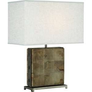 Robert Abbey 828 Oliver   One Light Table Lamp, Patina Nickel Finish 