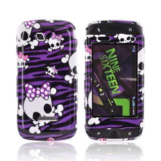 Skulls Purple Zebra Hard Case For Samsung Sidekick 4G  
