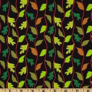   Large Leaf Vine Black Fabric By The Yard Arts, Crafts & Sewing