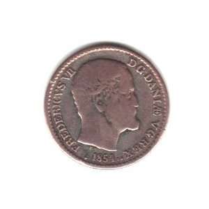  1854 Denmark 4 Skilling Rigsmont Coin KM#758.1   25% 