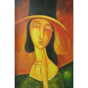  24X36 inch Amedeo Modigliani Oil Painting Jeanne Hebuterne 