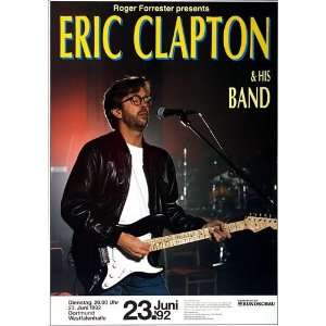  Eric Clapton   Rush 1992   CONCERT   POSTER from GERMANY 