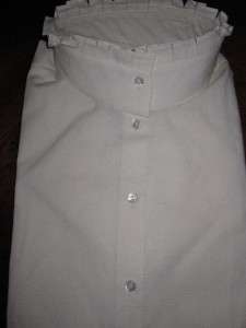 NWT Nara Italy Stretch Cotton Ruffle Neck Button Shirt  