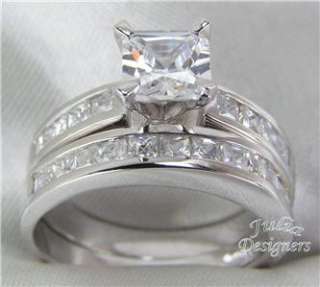 ct Princess Cut Her Engage Wedding Ring Set, Siz 8  