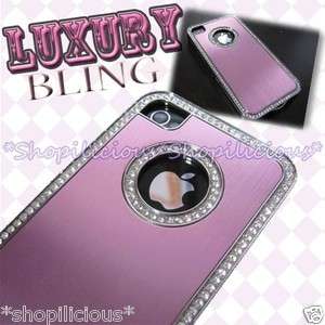   DELUXE LUXURY BLING CHROME SILVER HARD CASE PINK ALUMINUM METAL  