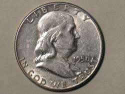 1950 FRANKLIN HALF DOLLAR   US COIN  