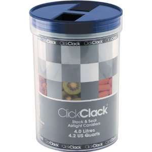   Clickclack Stack and Seal 4.2 Quart Canister, Blue Lid