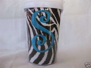 SIPPY CUP WITH MONOGRAMMED INITIAL AND CUSTOM FABRIC  