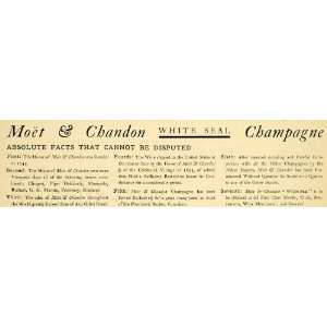  1900 Ad Harvard Lampoon Moet Chandon Champagne White Seal Clicquot 