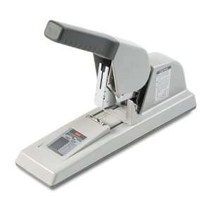   Clinches staples totally flat.   Adjustable paper stop.   Metal and