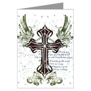 Greeting Card Scripted Winged Cross 