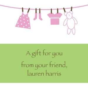  PINK CLOTHESLINE GIFT LABELS Baby