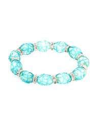 Royal Diamond Yoga Inspiration Turquoise Blue Glass Bead and Crystal 