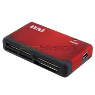 USB 2.0 26 All in One Sim Card Memory Card Reader Black Red  