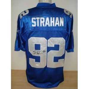 Michael Strahan Signed Uniform   NY Blue JSA   Autographed NFL Jerseys 