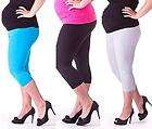 Maternity Leggings 3/4 Length Over Bump Cotton Size 8 18 Trousers New