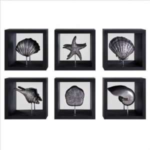 IMAX Coastal Set Of Six Wall Decor In Complimentary Designs In Black 