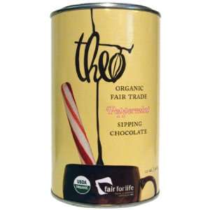 Theo Organic Sipping Chocolate, Peppermint, 12 Ounce (Pack of 6 