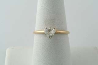 14K YG Classic 1/2 Carat Diamond Heart Solitaire Ring .50 Carat 