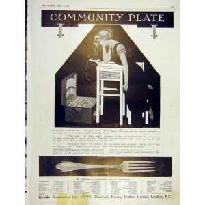  Advert Community Silver Oneida Print 1914 Woman Sport 