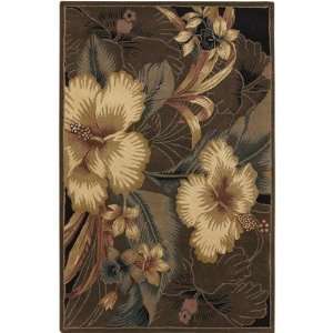   Nassau Taupe Floral Contemporary Rug Size 2 x 3 Furniture & Decor