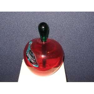   Art Glass Ruby Apple Perfume Bottle by Silvestri 